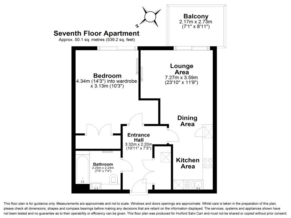 1 bedroom flat for sale - floorplan