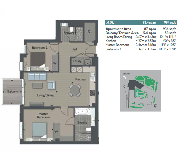 2 bedroom flat for sale - floorplan