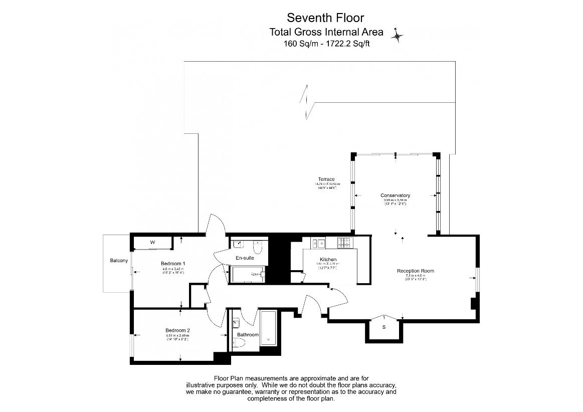 2 bedroom flat for sale - floorplan