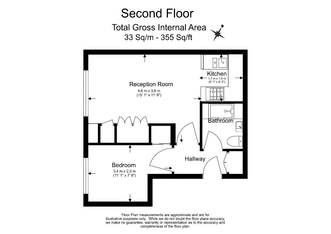 1 bedroom flat for sale - floorplan