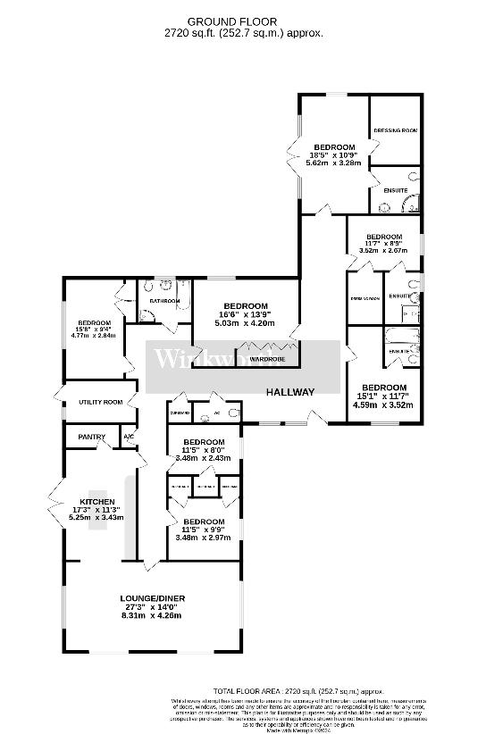 7 bedroom bungalow for sale - floorplan