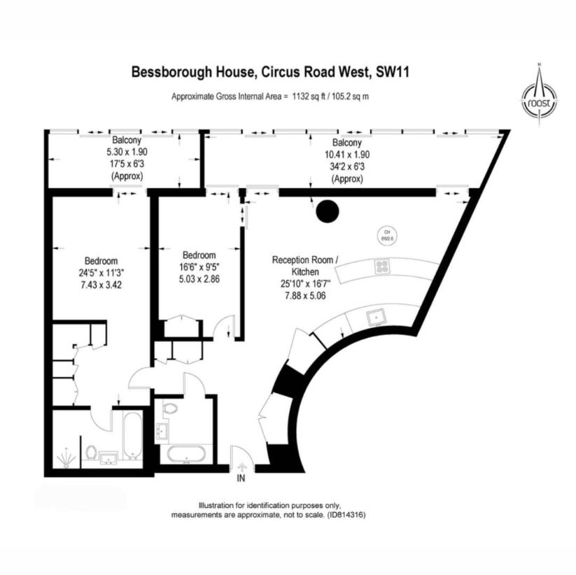 2 bedroom flat for sale - floorplan