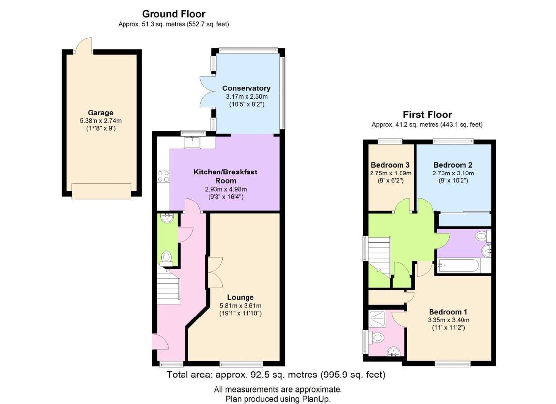 3 bedroom semi-detached house for sale - floorplan