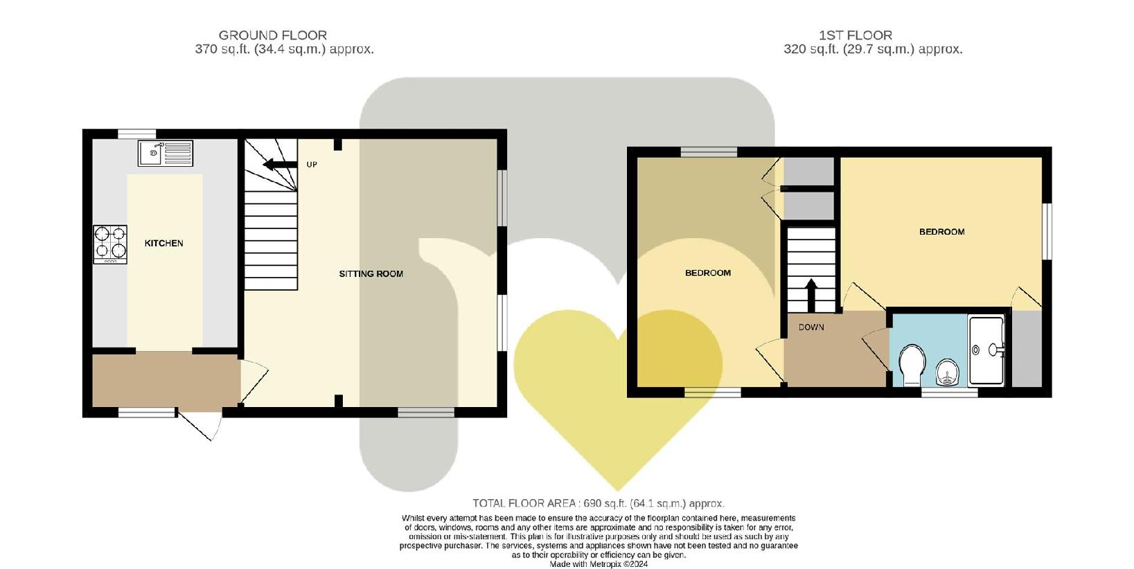 2 bedroom terraced house for sale - floorplan