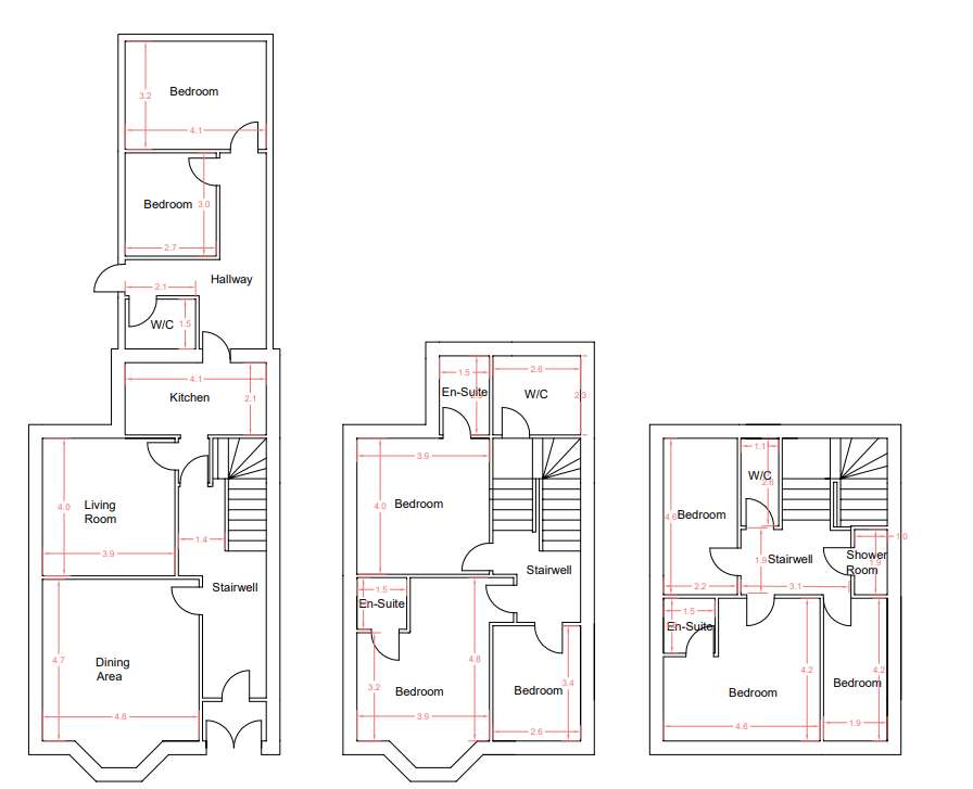8 bedroom guest house for sale - floorplan