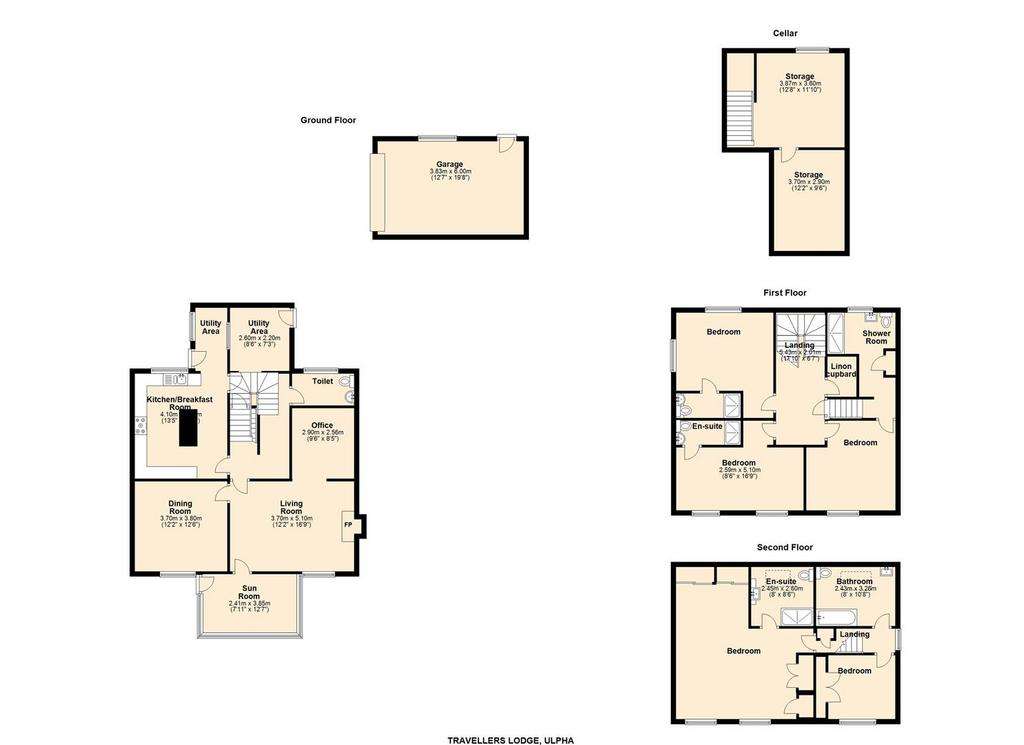 5 bedroom guest house for sale - floorplan