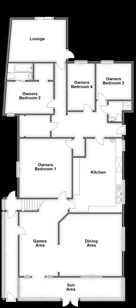 11 bedroom guest house for sale - floorplan