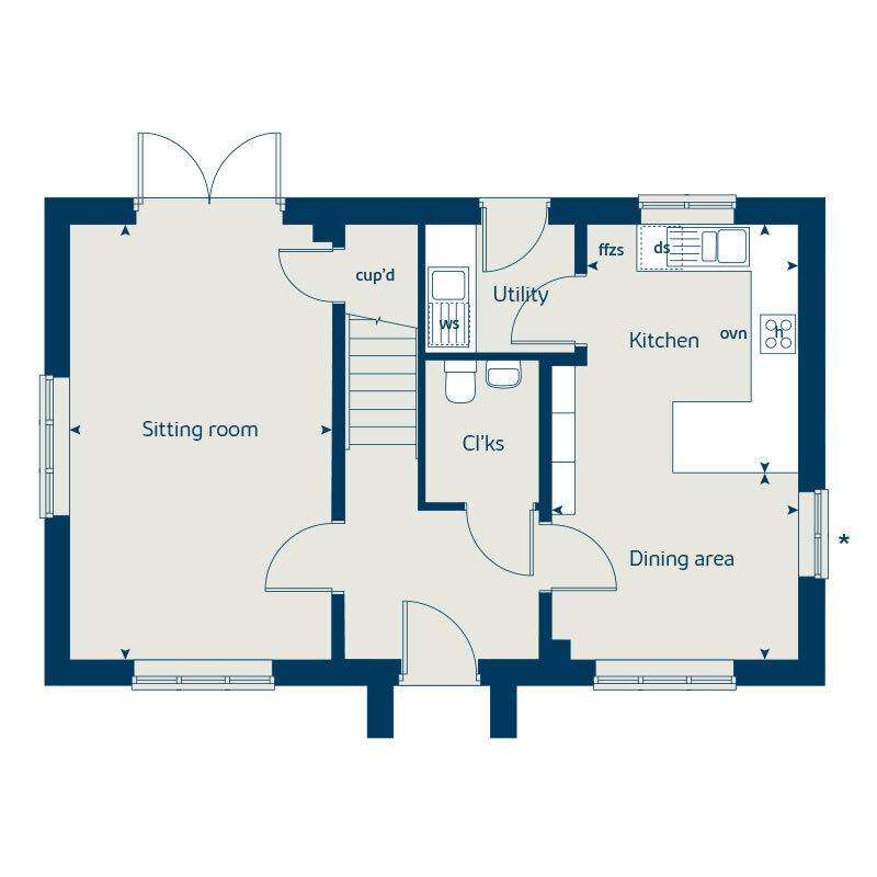 3 bedroom semi-detached house for sale - floorplan