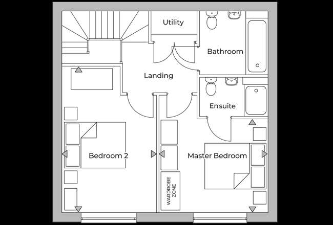 2 bedroom cluster house for sale - floorplan