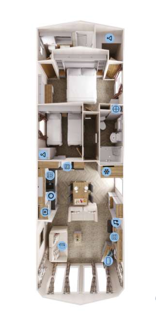 2 bedroom caravan for sale - floorplan
