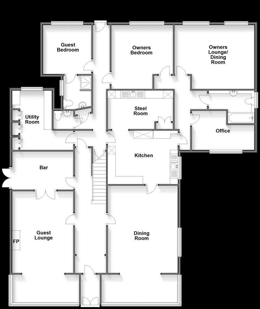 10 bedroom guest house for sale - floorplan