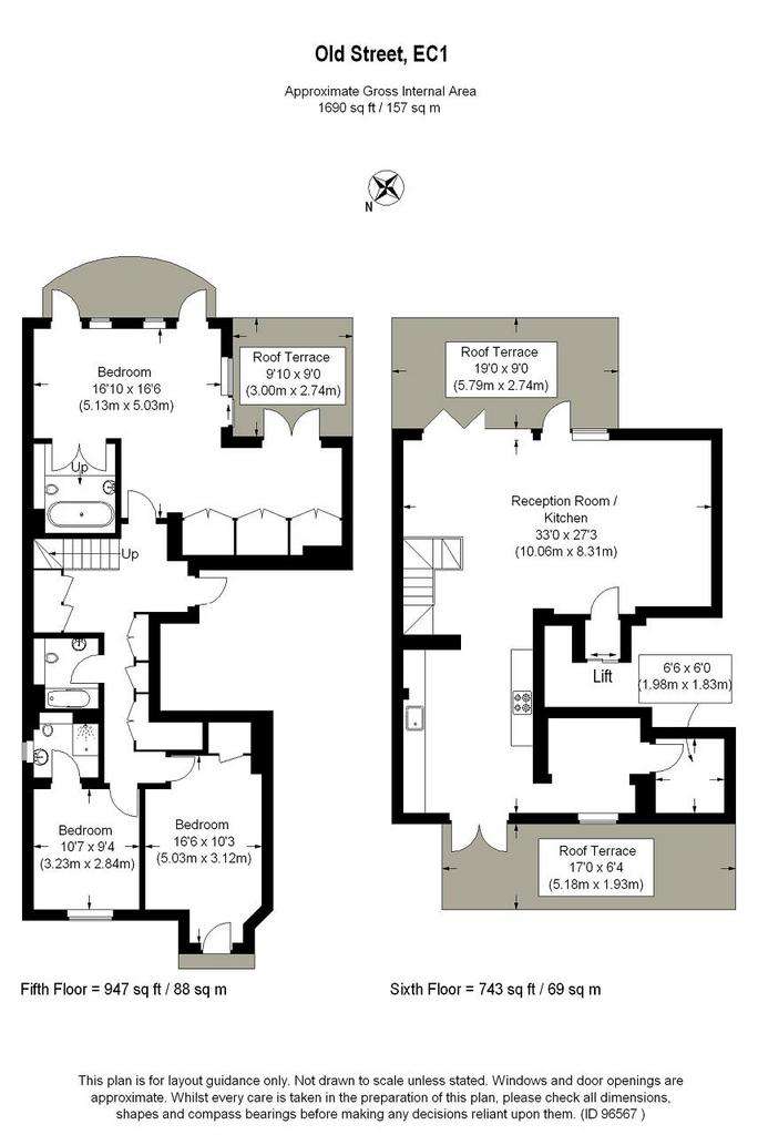 3 bedroom flat to rent - floorplan