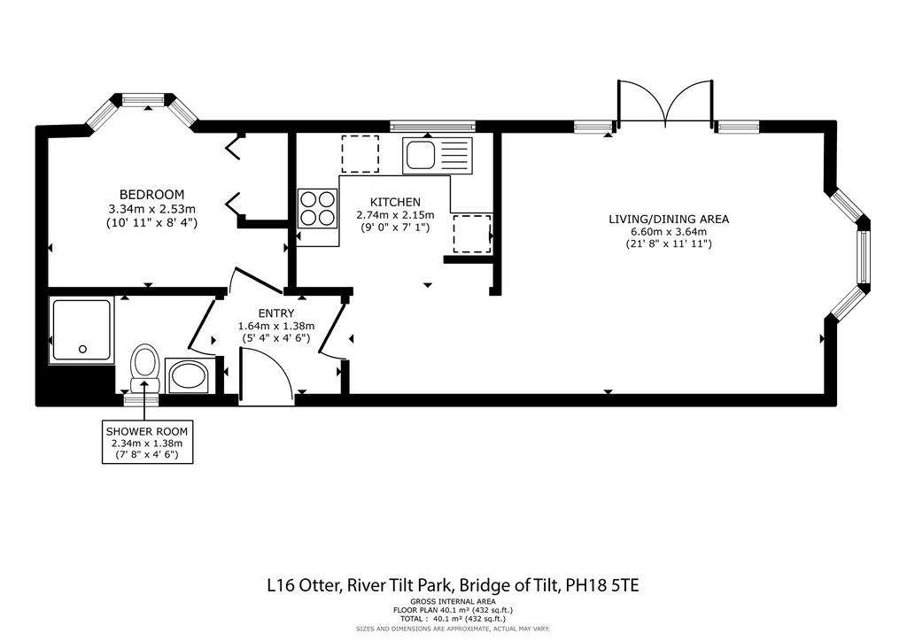 1 bedroom Lodge for sale - floorplan