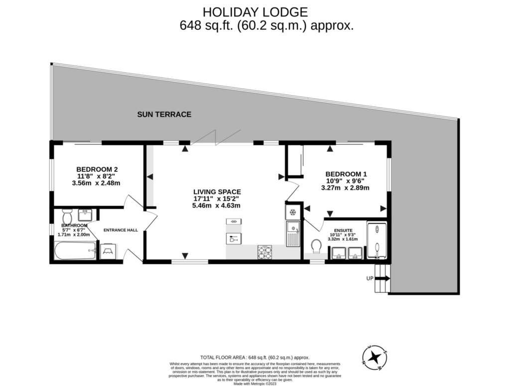 2 bedroom Lodge for sale - floorplan