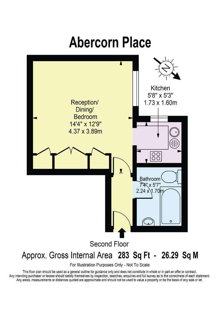 Studio flat to rent - floorplan