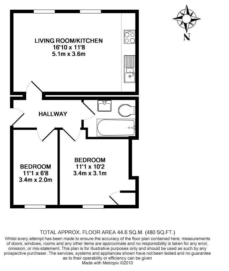 2 bedroom flat to rent - floorplan