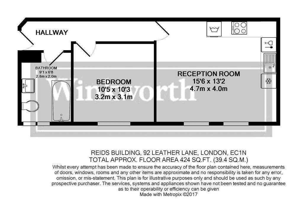 1 bedroom flat to rent - floorplan