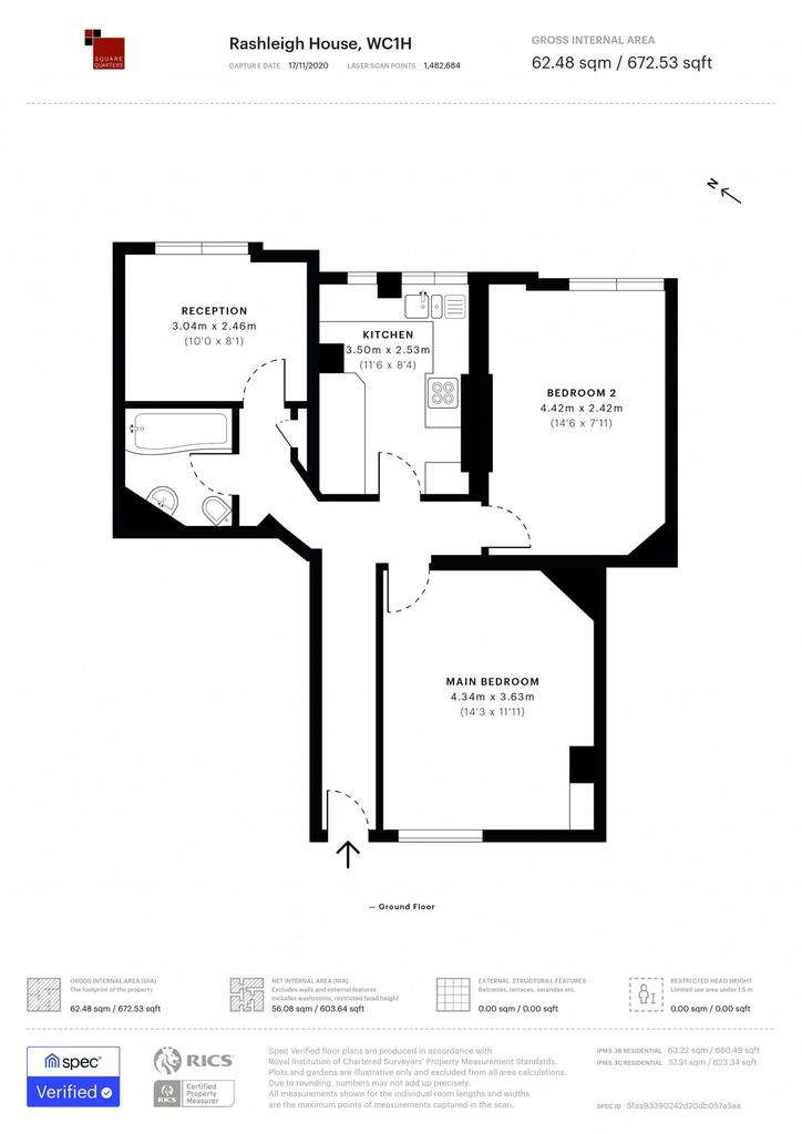 2 bedroom flat to rent - floorplan