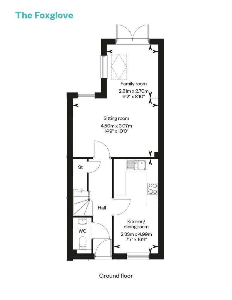 3 bedroom semi-detached house for sale - floorplan