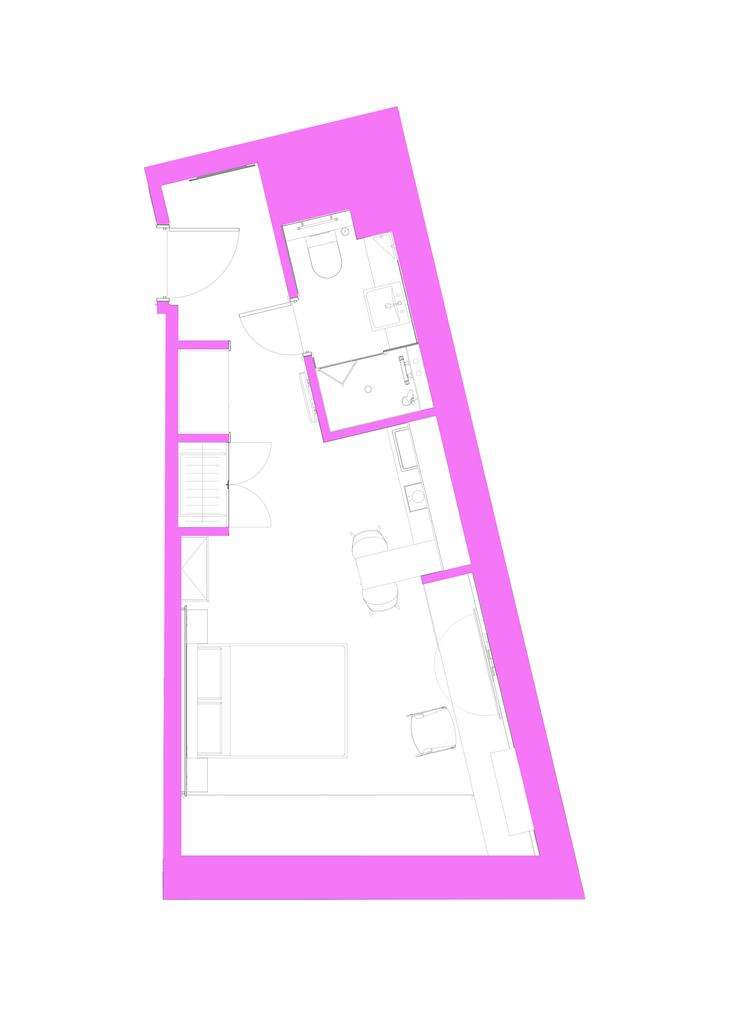 1 bedroom private hall to rent - floorplan