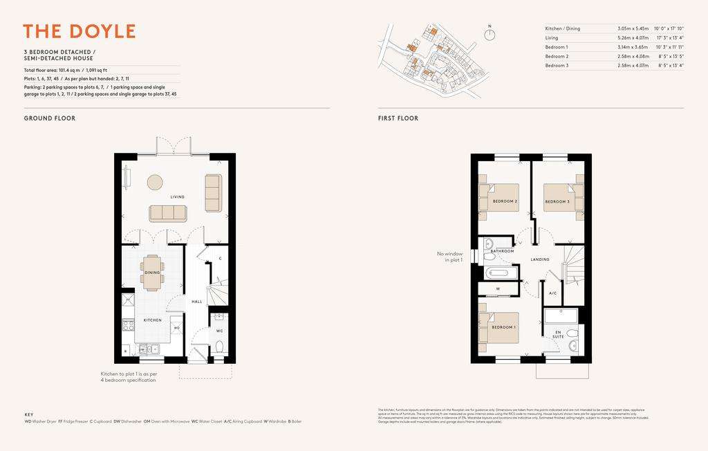 3 bedroom semi-detached house for sale - floorplan