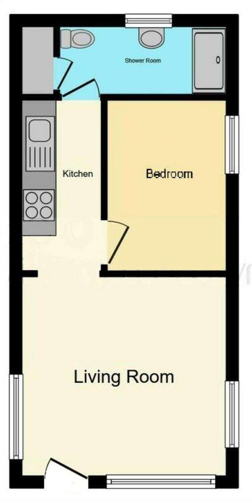 1 bedroom mobile home for sale - floorplan