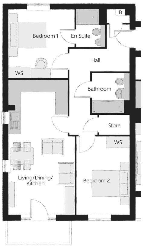 2 bedroom flat for sale - floorplan