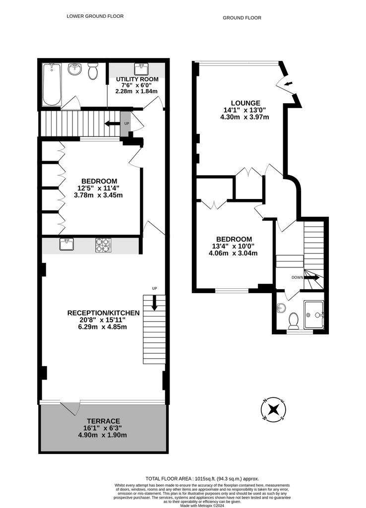 2 bedroom flat to rent - floorplan