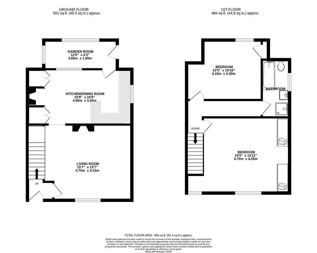 2 bedroom terraced house for sale - floorplan