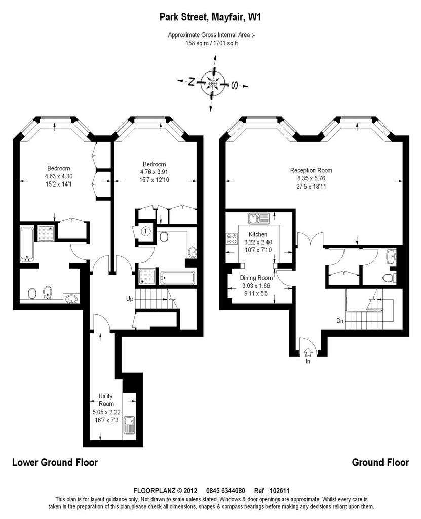 2 bedroom flat to rent - floorplan