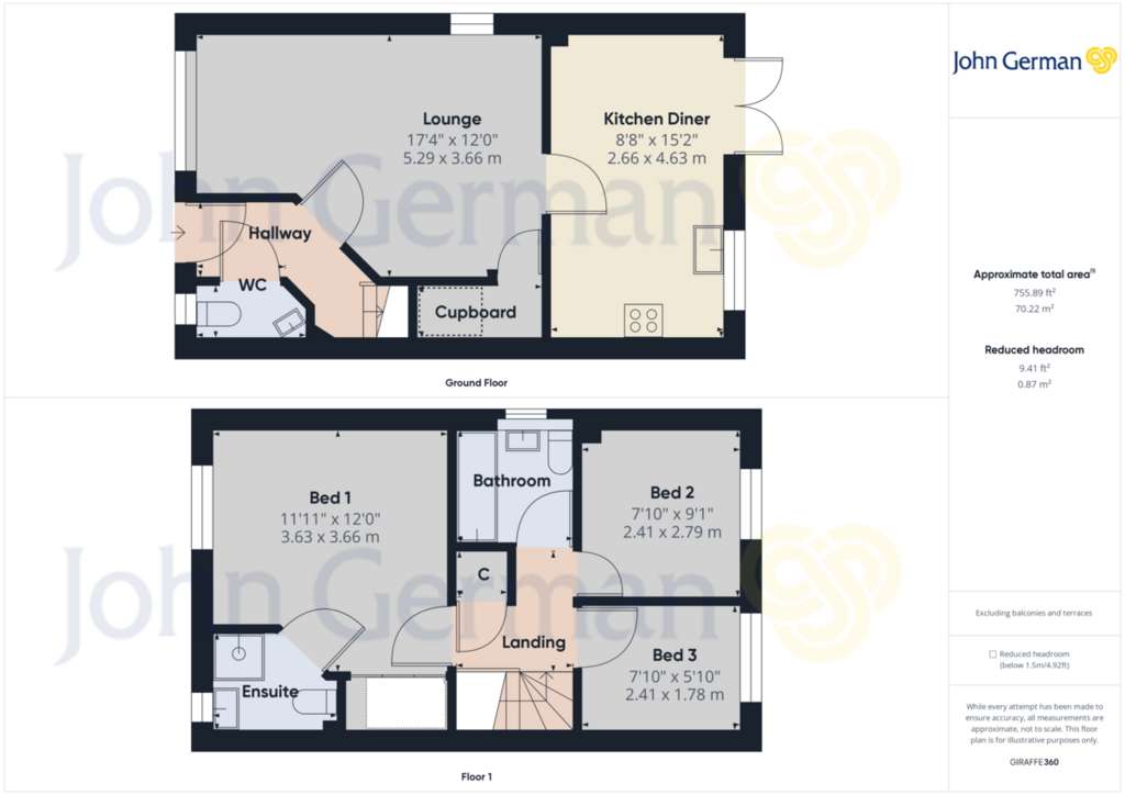 3 bedroom semi-detached house for sale - floorplan