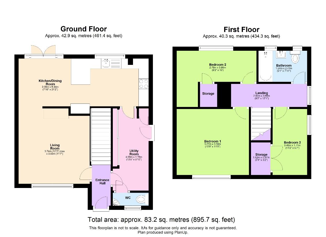 3 bedroom property for sale - floorplan