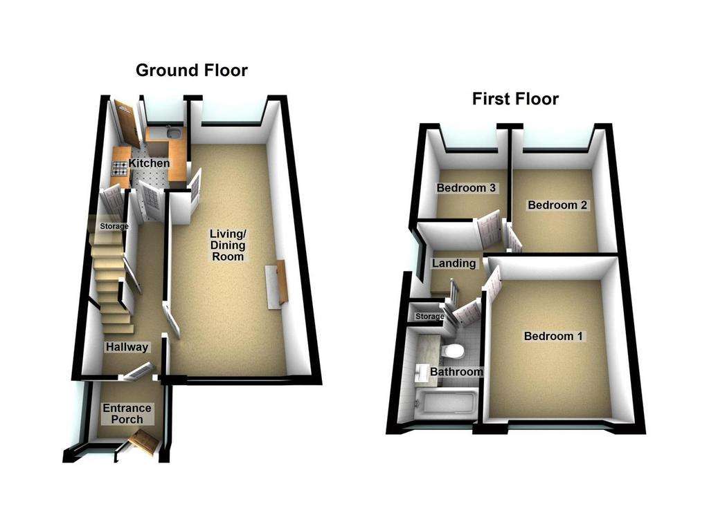 3 bedroom semi-detached house for sale - floorplan