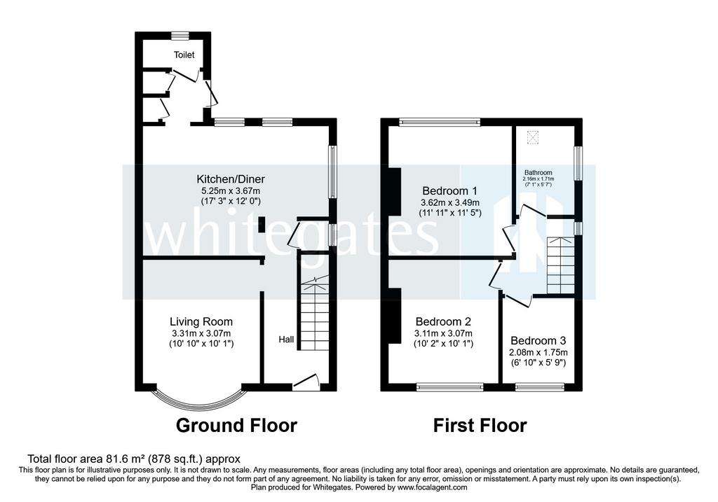 3 bedroom semi-detached house for sale - floorplan