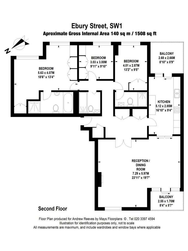 3 bedroom flat to rent - floorplan