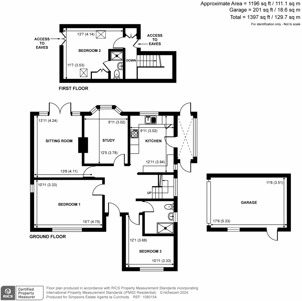 3 bedroom chalet for sale - floorplan