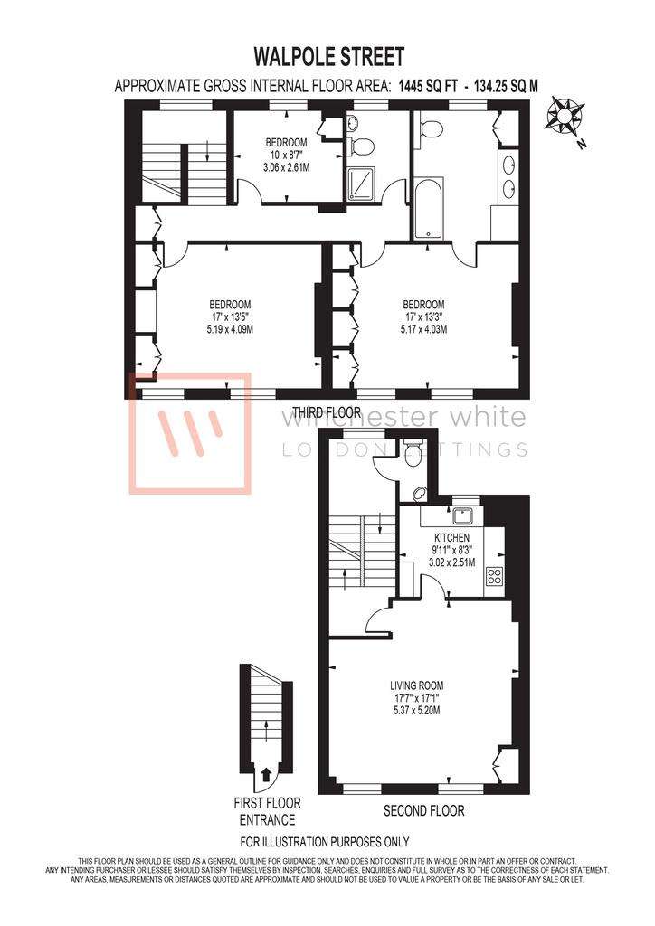 3 bedroom flat to rent - floorplan