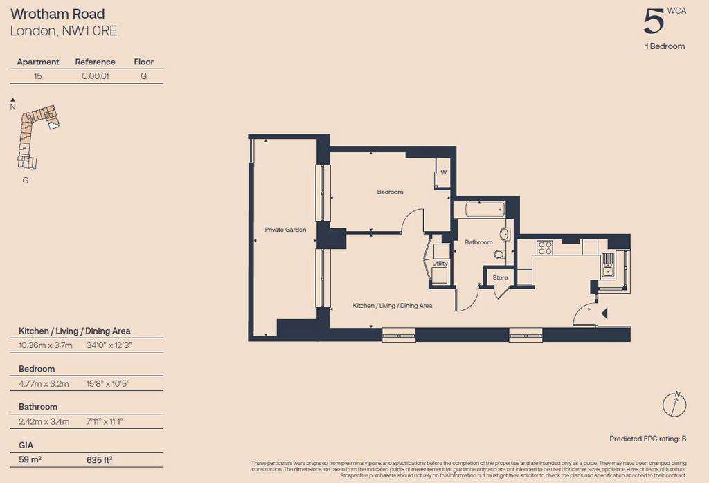 1 bedroom flat for sale - floorplan