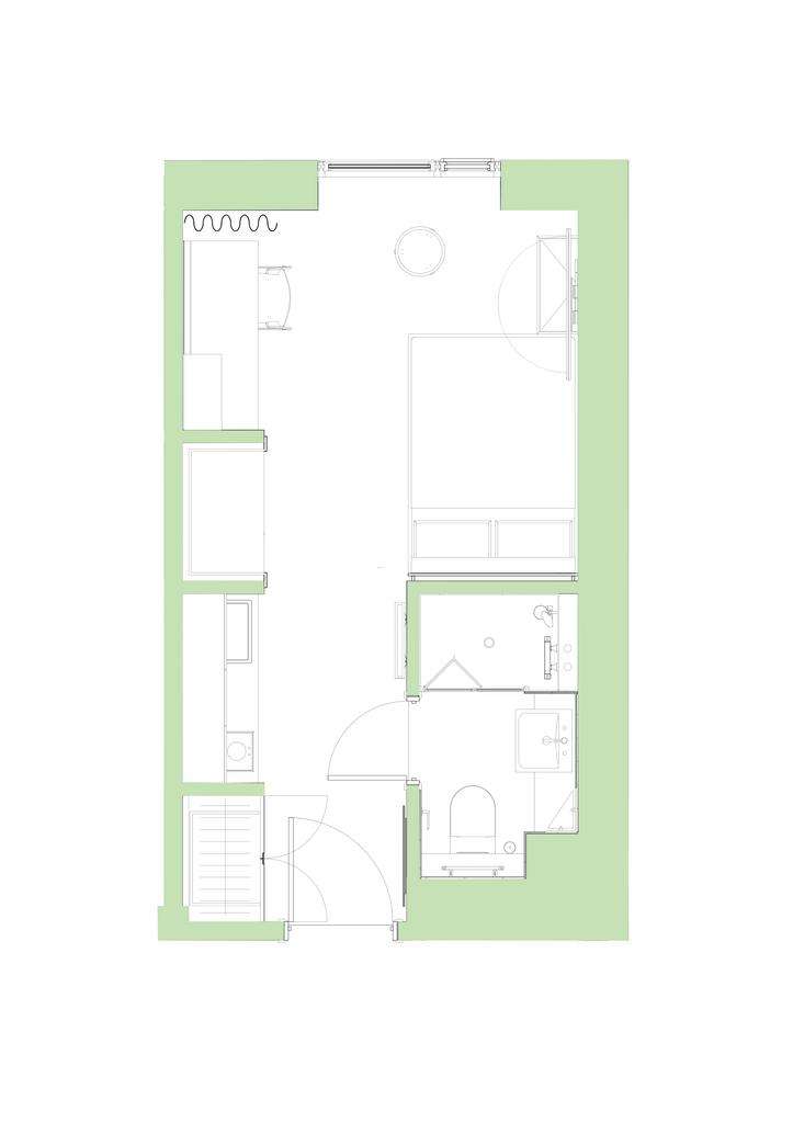 1 bedroom private hall to rent - floorplan