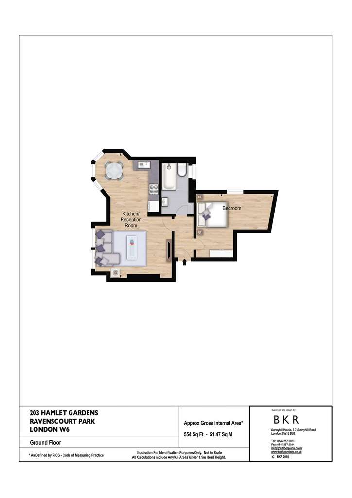 1 bedroom flat to rent - floorplan