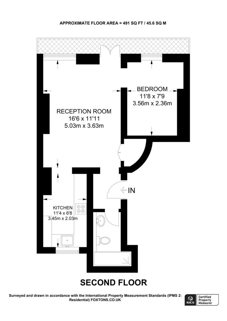 1 bedroom flat to rent - floorplan