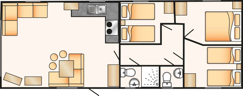 3 bedroom mobile home for sale - floorplan