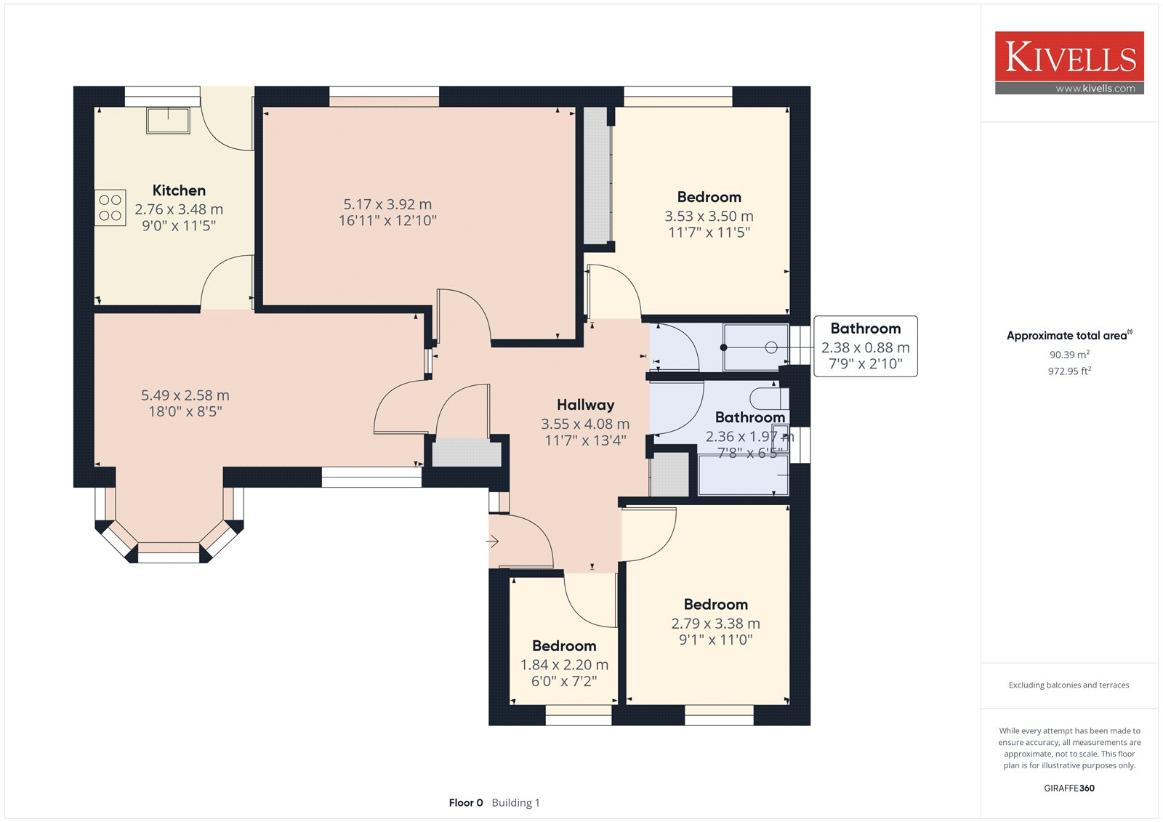 3 bedroom bungalow for sale - floorplan