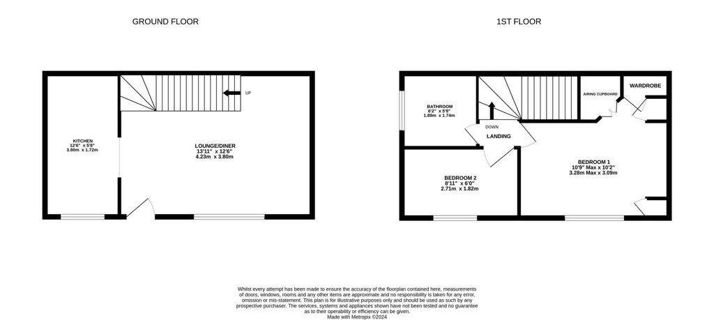 2 bedroom cluster house for sale - floorplan