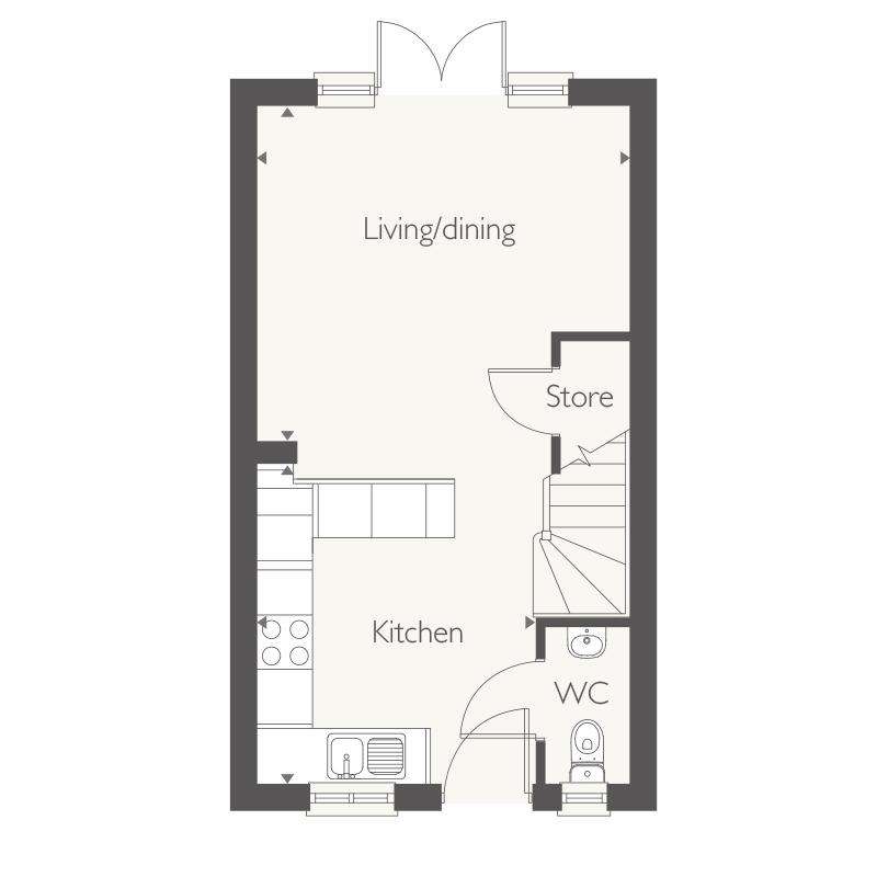 2 bedroom semi-detached house for sale - floorplan