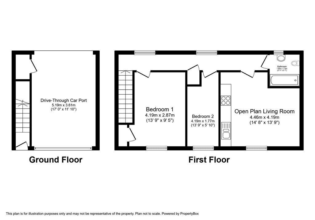 2 bedroom detached house for sale - floorplan