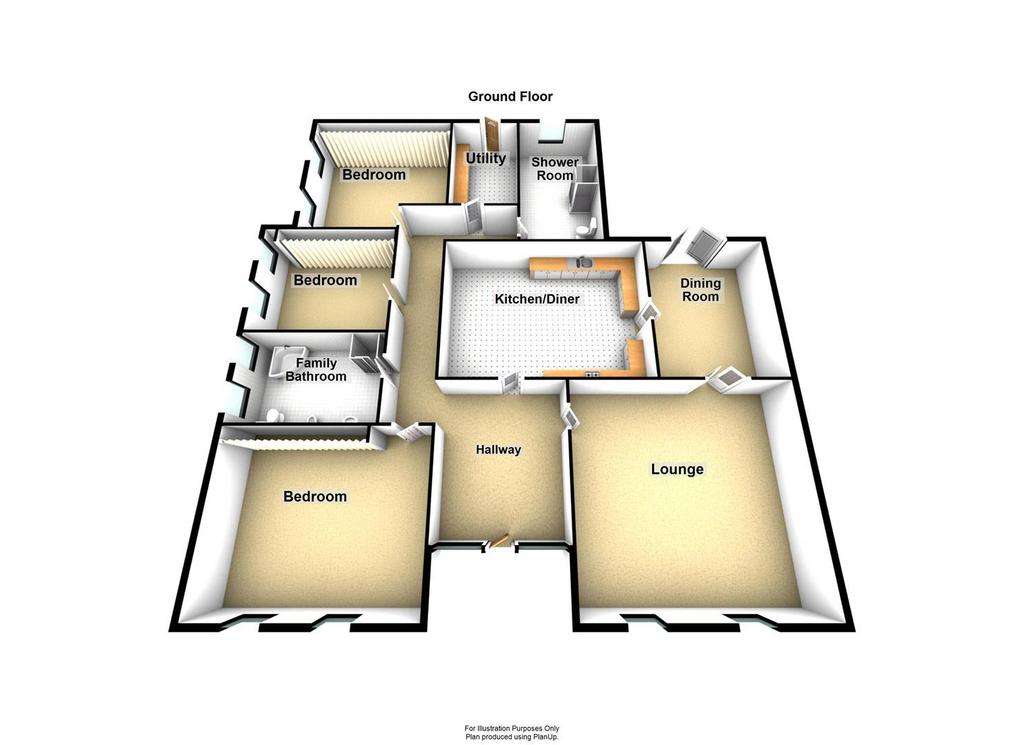 3 bedroom detached bungalow for sale - floorplan