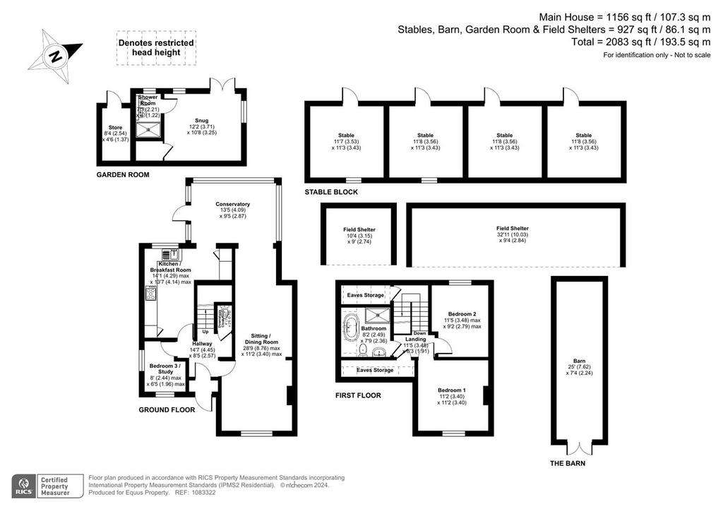 3 bedroom equestrian facility for sale - floorplan