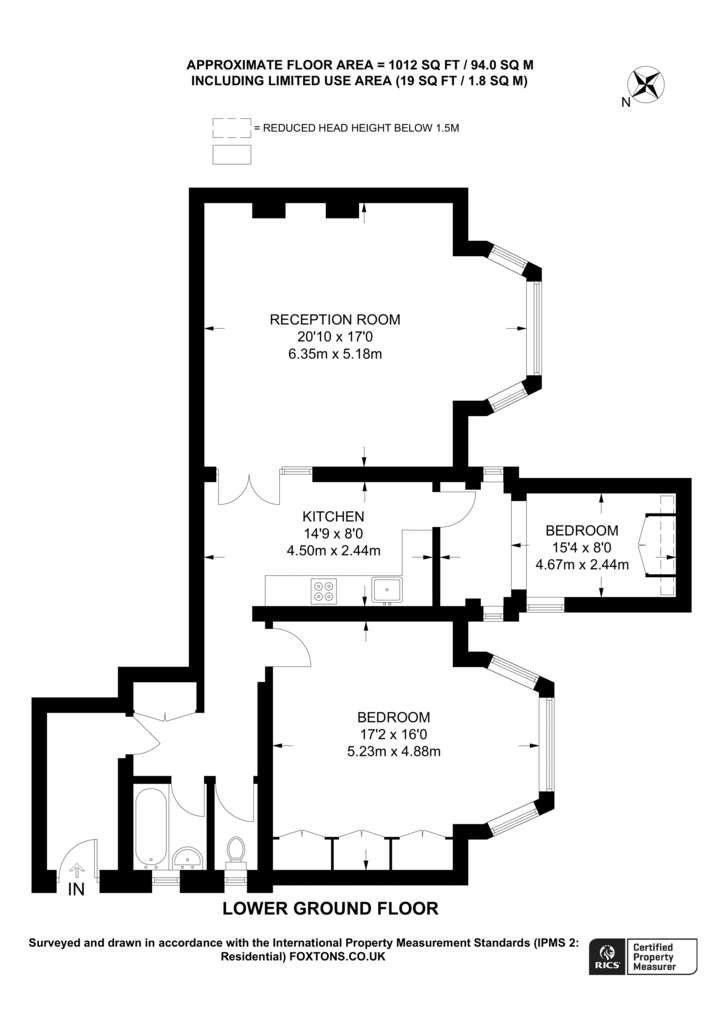 2 bedroom flat to rent - floorplan