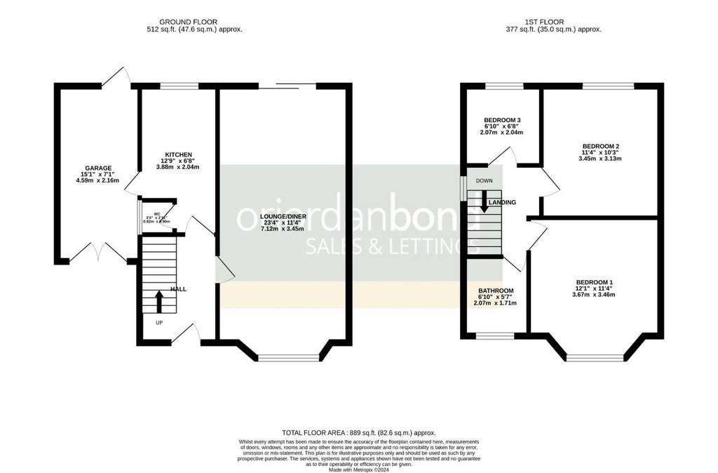 3 bedroom semi-detached house for sale - floorplan